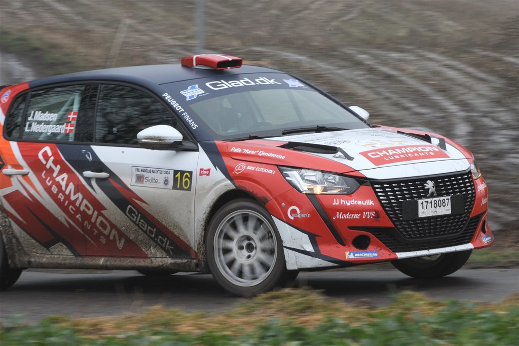 Jacob Madsen og Line Nedergaard testede tidligere på måneden deres Peugeot 208 Rally4.
(Foto: Glad sport)